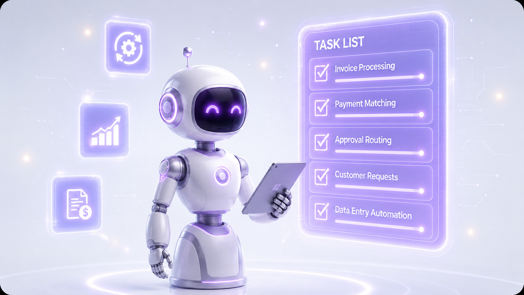 AI robot managing an automated task list